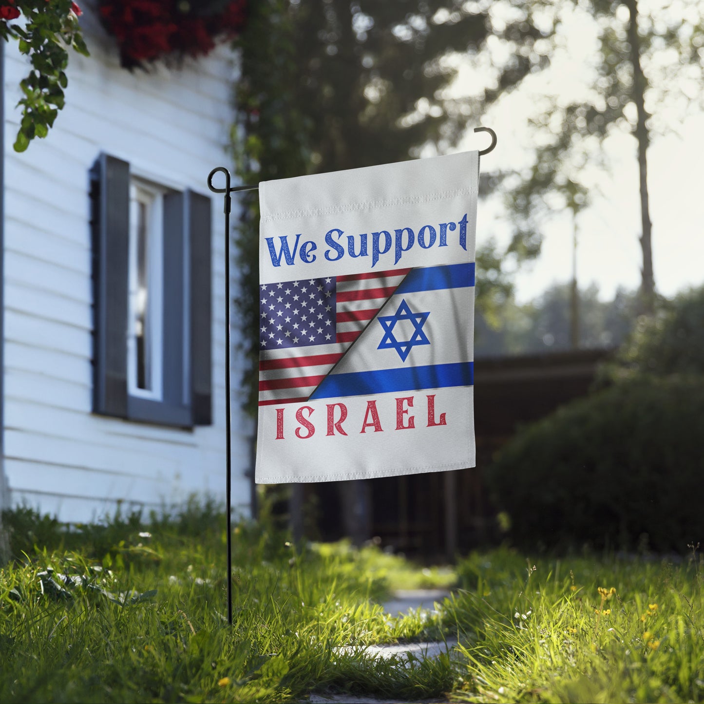 We Support Israel garden flag