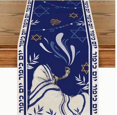 Hanukkah Table Runner - Blue