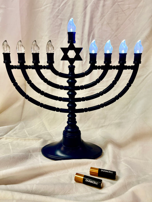 Menorah for Hanukkah (Hanukkiah) battery operated