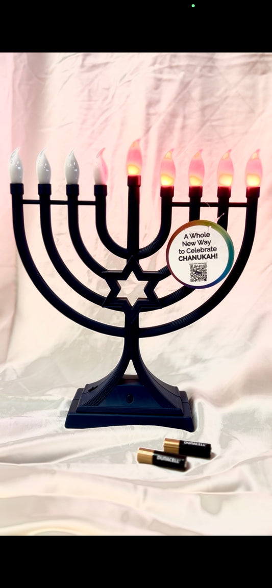 Menorah for Hanukkah (Hanukkiah) battery operated