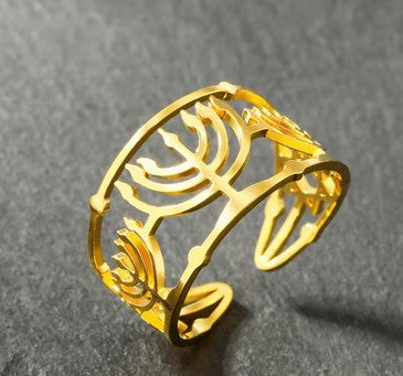 Adjustable Ring - Menorah