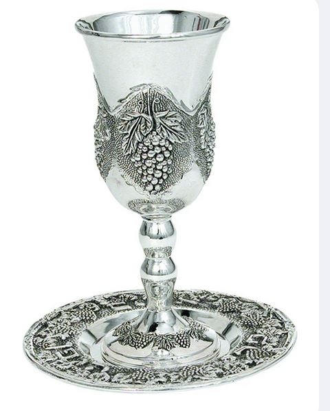 Silver-Plated Wine Cup with Tray