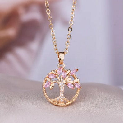 Tree of Life Necklace - Pink