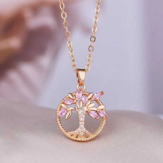 Tree of Life Necklace - Pink