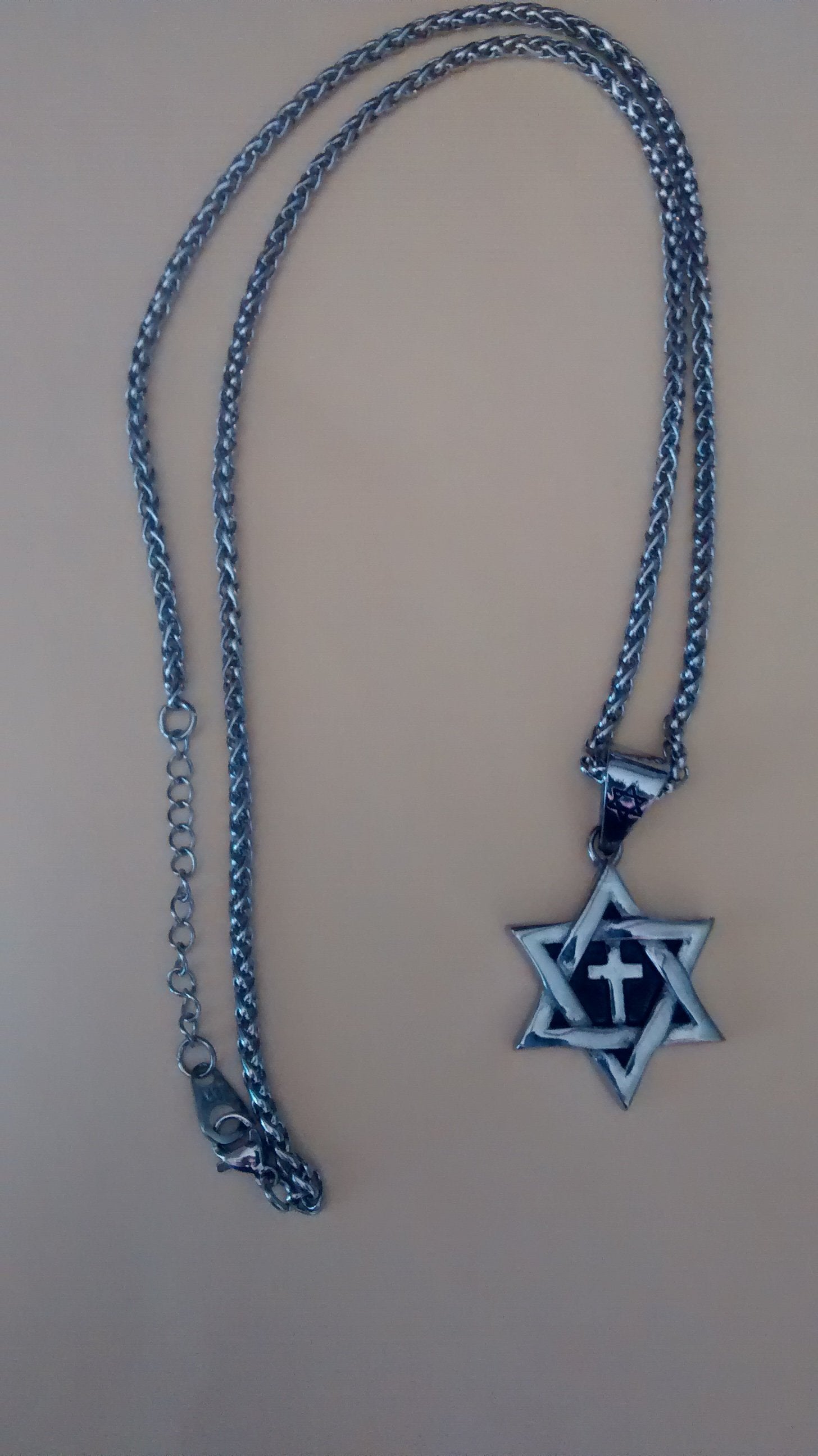 Cross and jewish star on sale necklace