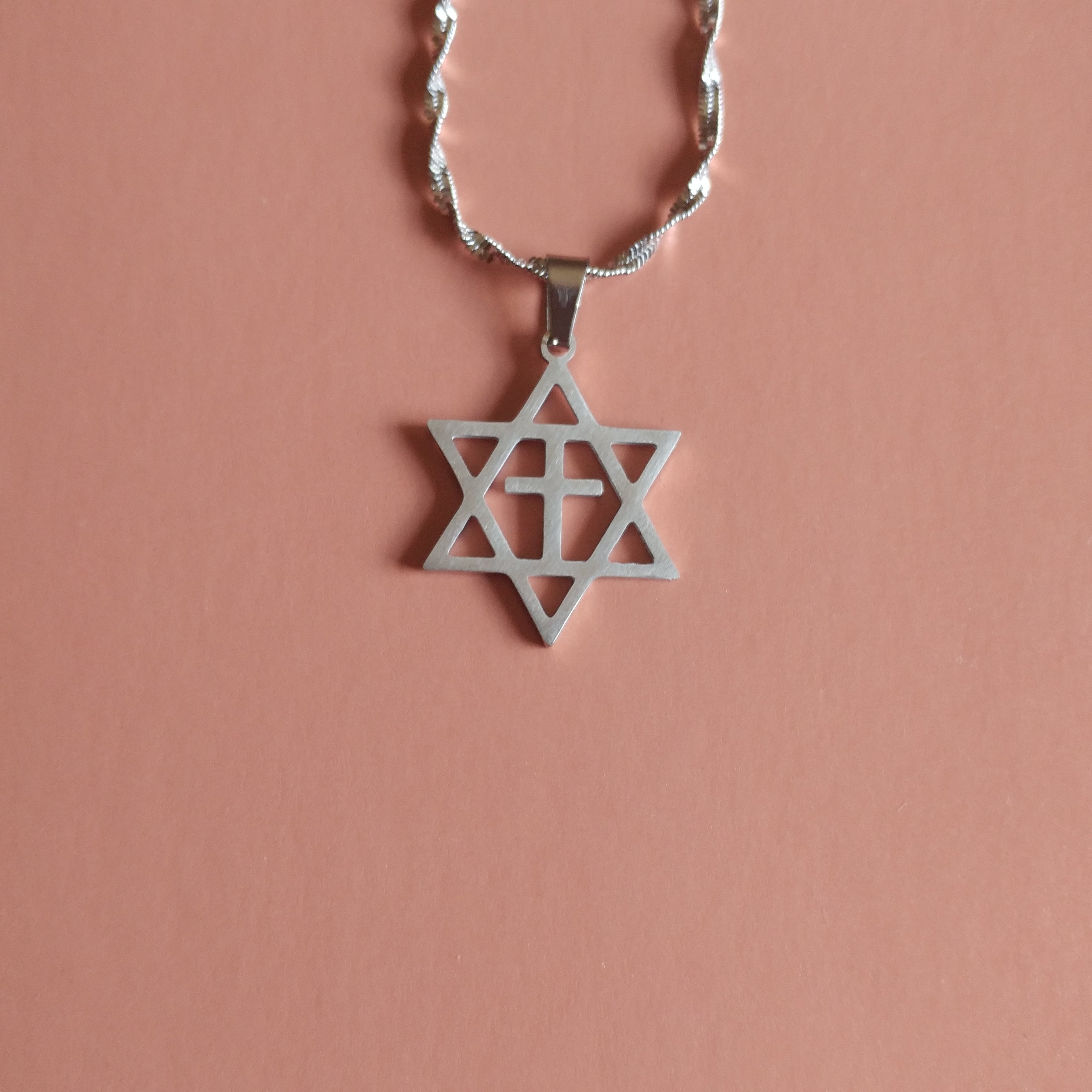 Jewish cross sale necklace